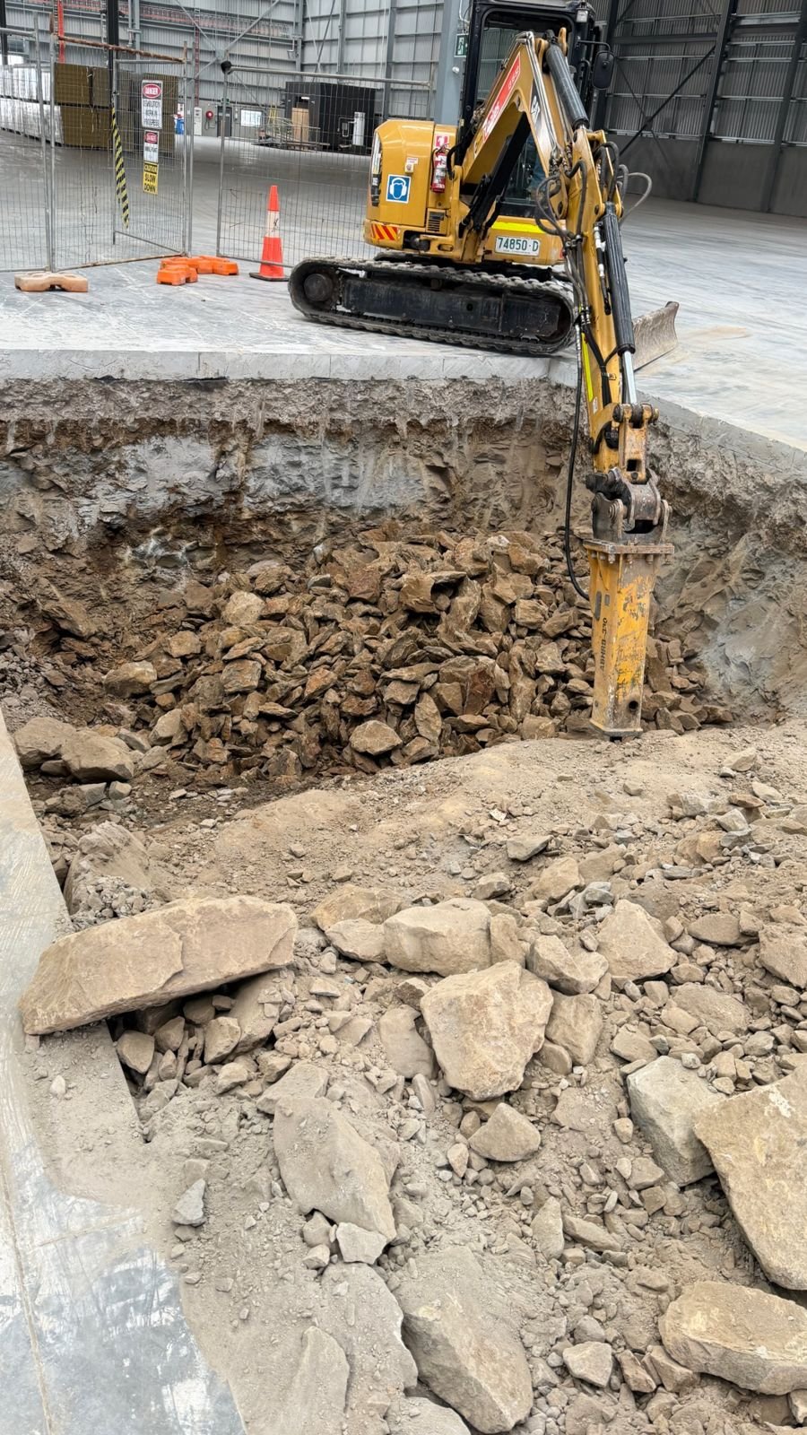 Excavation on site